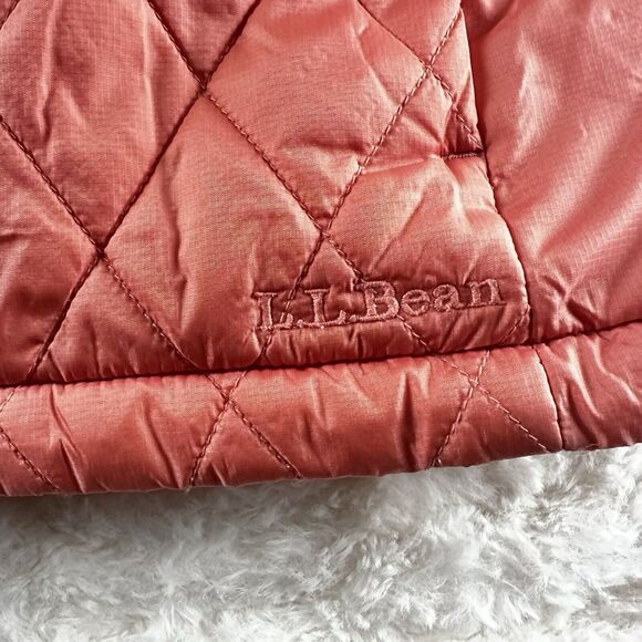 LL‎ Bean Women’s Puffer Vest Pink Size Large Zip Up With Pockets - Picture 3 of 8